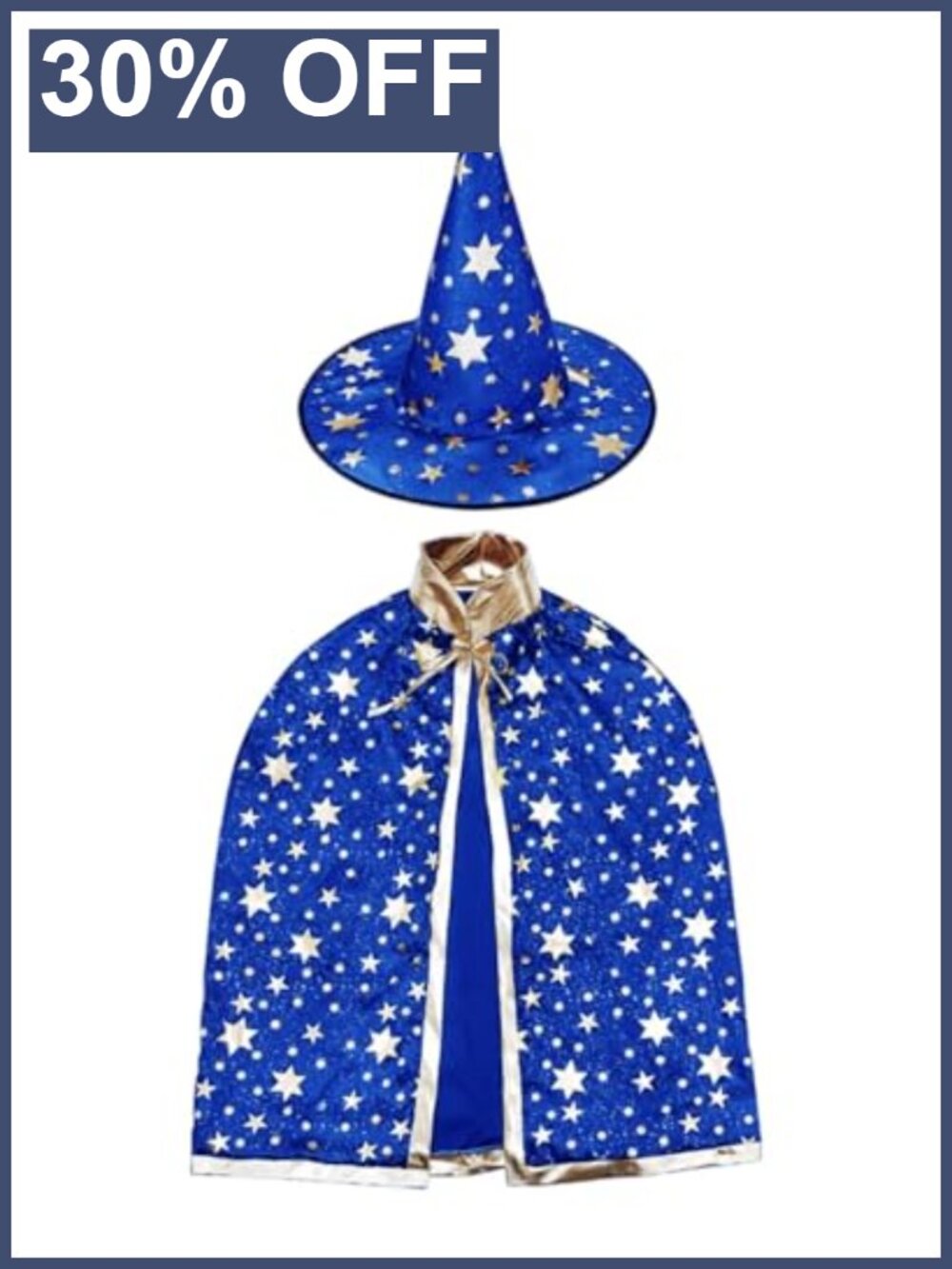 Kids Wizard Cape and Hat Set Halloween Pretend Play Costume